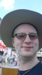 Enjoying the local drinks and my time in Frankfurt.