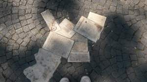 One of the stone leaflets in memory of the White Rose.
